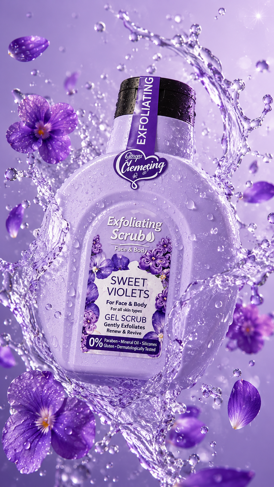 š Exfoliating Gel Scrub ā Sweet Violets, Buff Away Dead Skin. Reveal Your Natural Glow