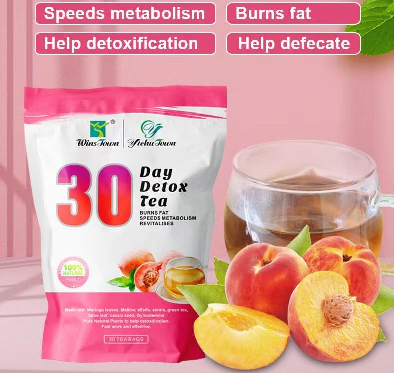 30 Day Detox Tea (Peach Flavour) | Herbal Tea for Detoxification, Belly Fat, and Body Metabolism