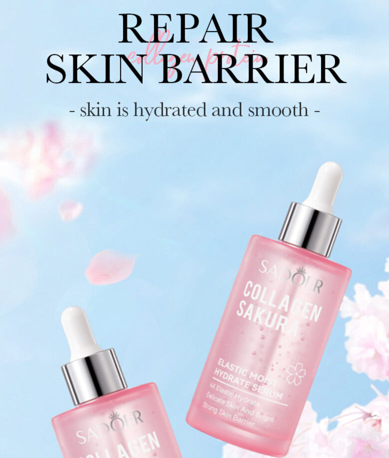 Sakura Collagen Serum Rejuvenating Firming Smoothing Facial Serum for Fine Lines, Dark Spots, Dry Skin Even Skin Tone 100ml
