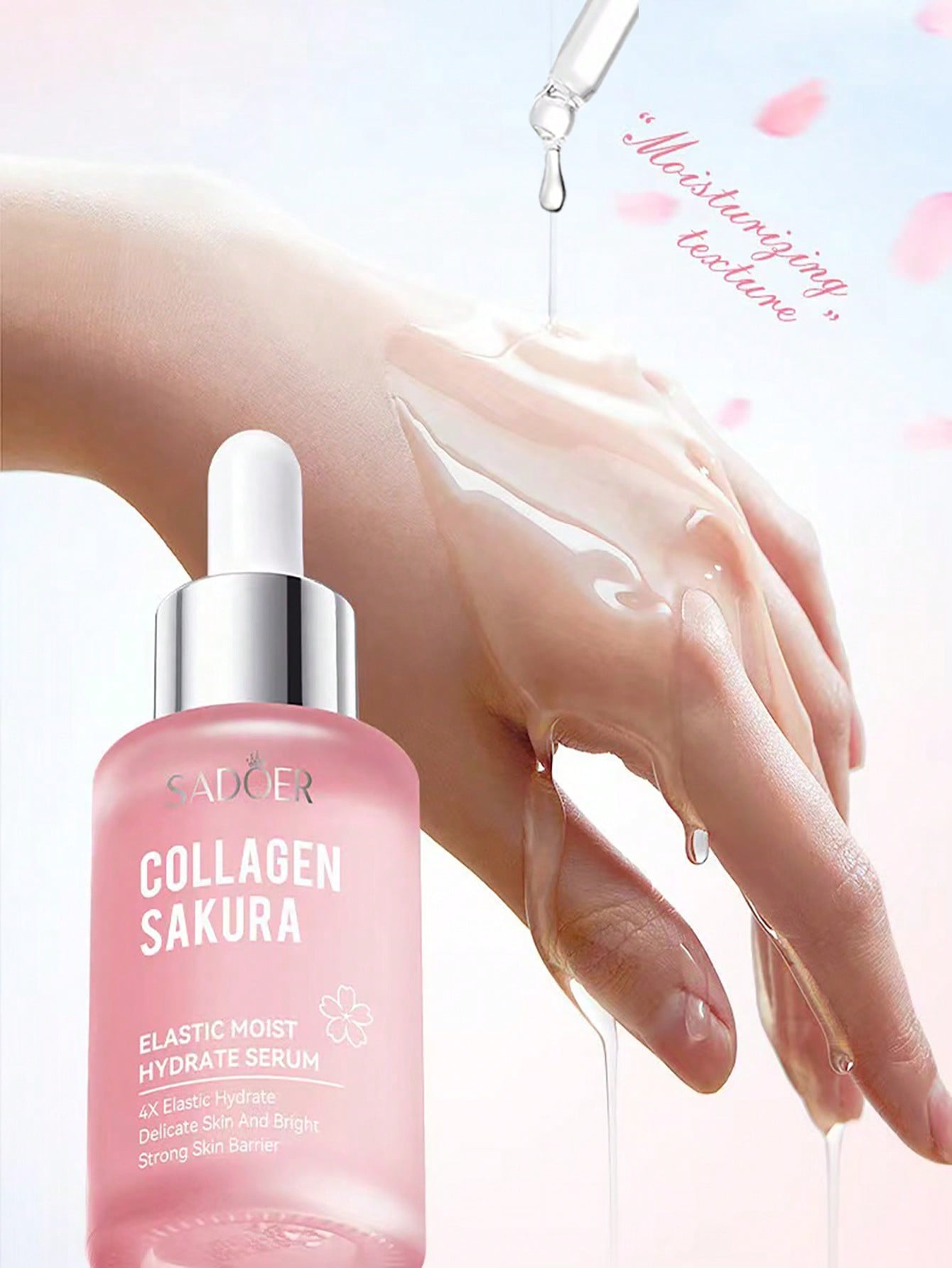 Sakura Collagen Serum Rejuvenating Firming Smoothing Facial Serum for Fine Lines, Dark Spots, Dry Skin Even Skin Tone 100ml