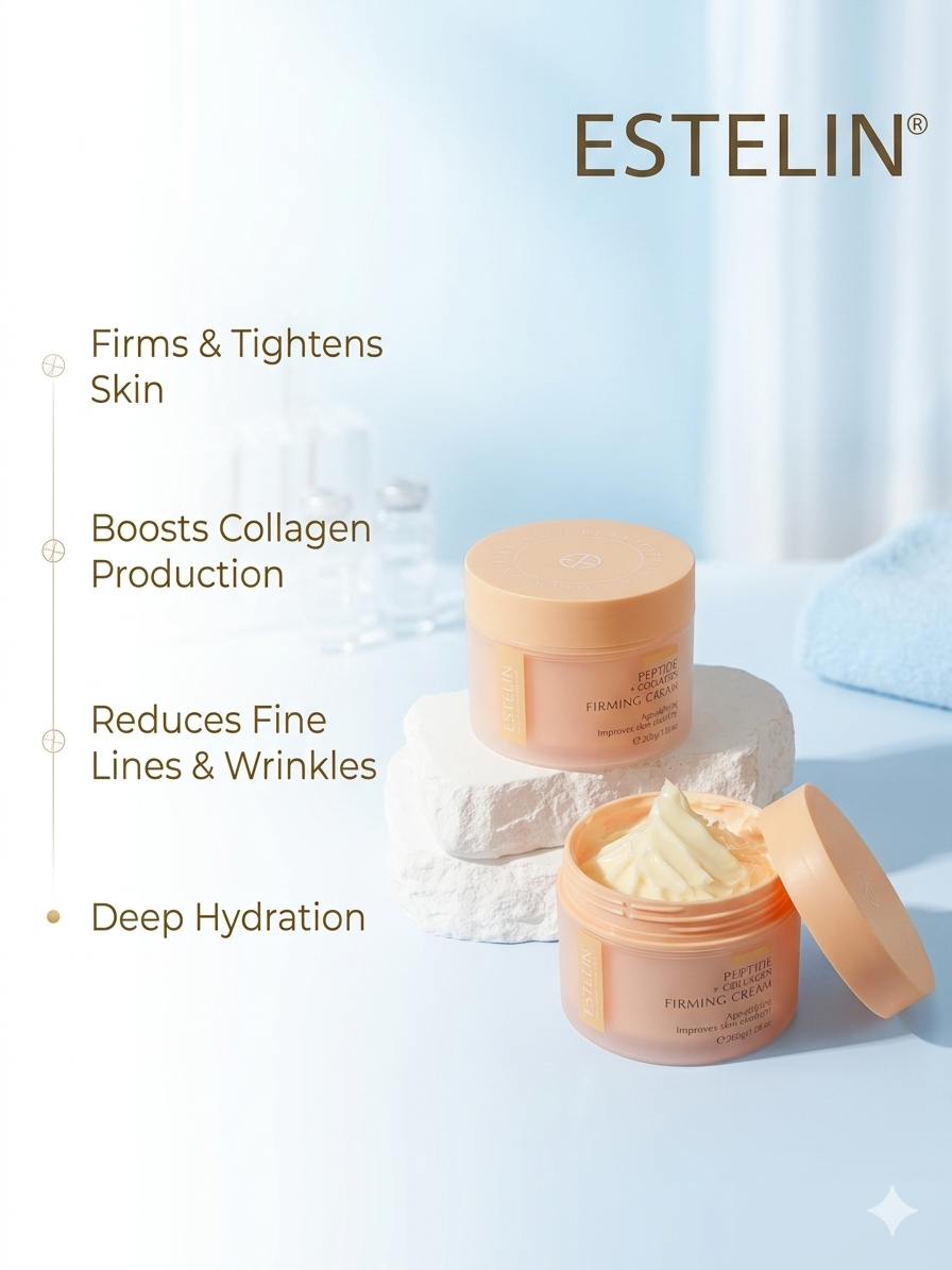 Collagen Peptides Firming Face Cream, Reduce Wrinkles, Anti-Aging