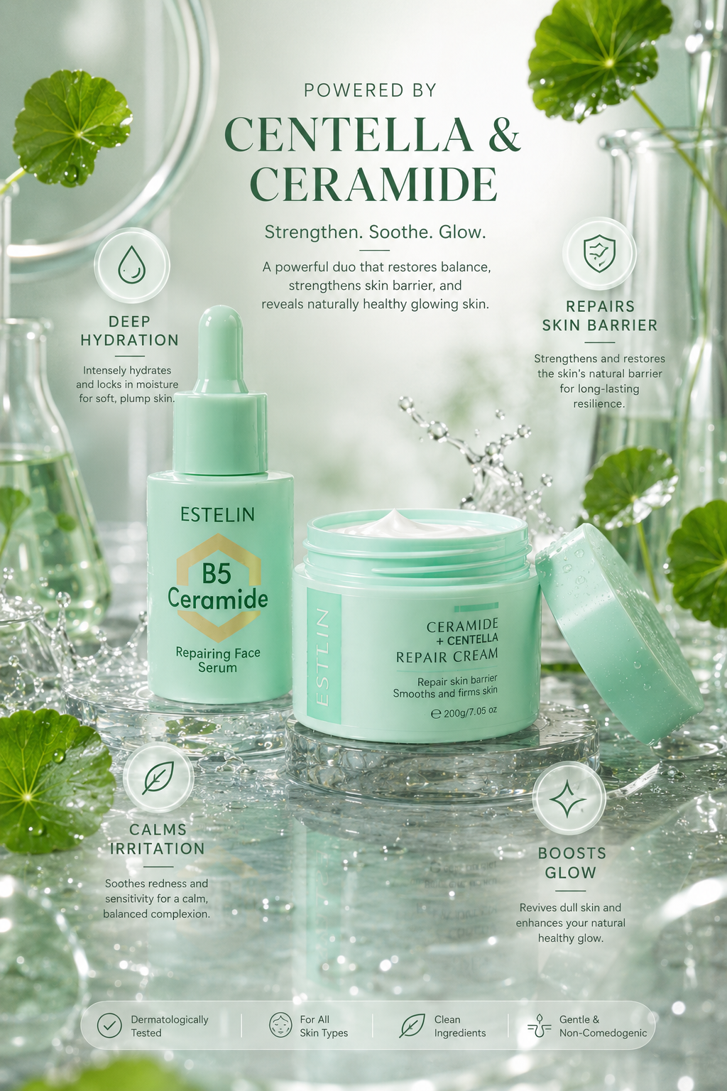 Centella Asiatica + Ceramide Daily  Repair 2 in 1 Combo