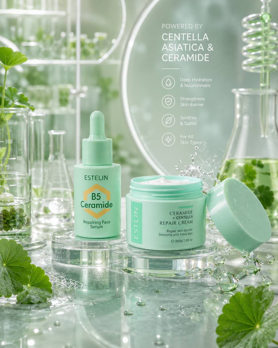 Centella Asiatica + Ceramide Daily  Repair 2 in 1 Combo