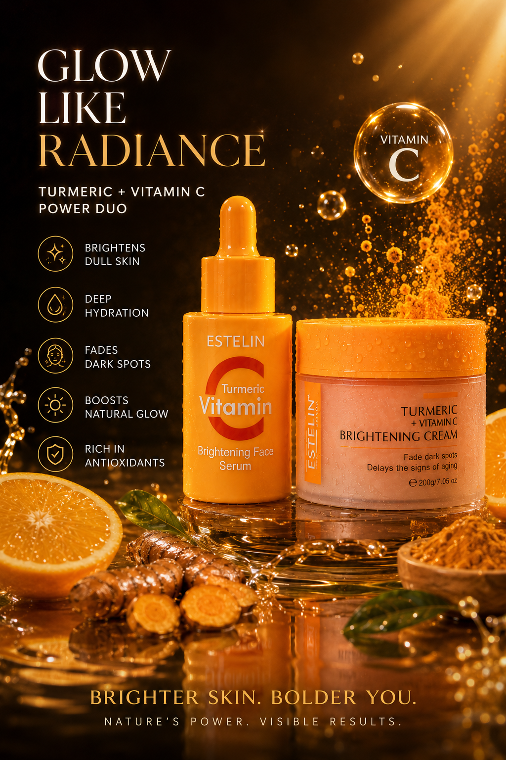 Vitamin C + Turmeric Glow Boost 2 in 1 Combo