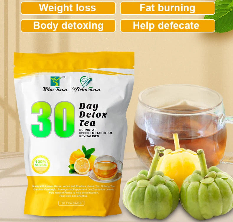 30 Day Detox Tea (Lemon Flavour) | Herbal Tea for Detoxification, Belly Fat, and Body Metabolism