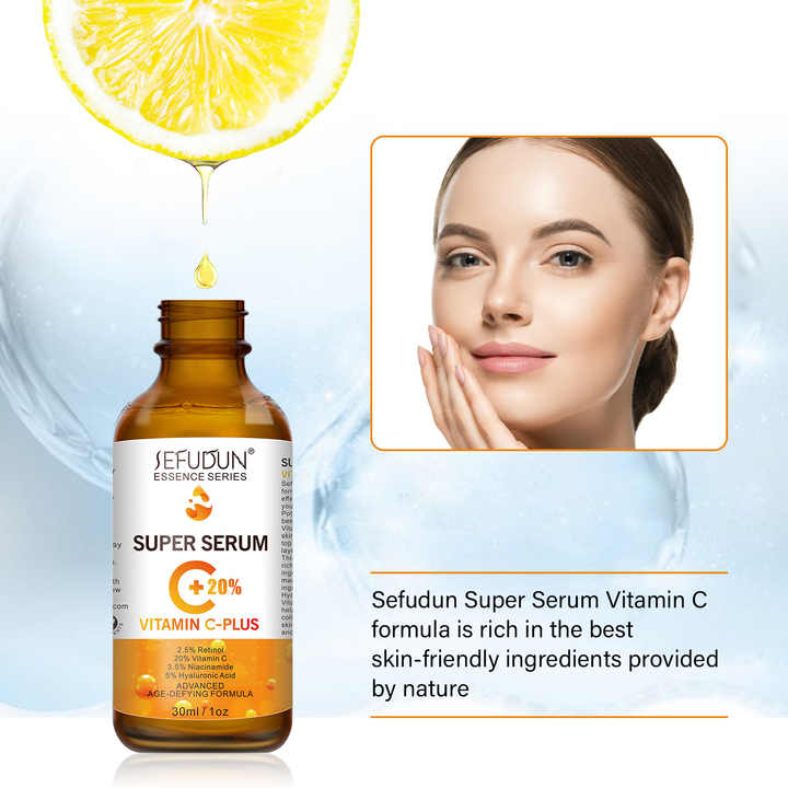 Super Vitamin C Face Serum with Niacinamide, Hyaluronic Acid, Anti Aging Serum