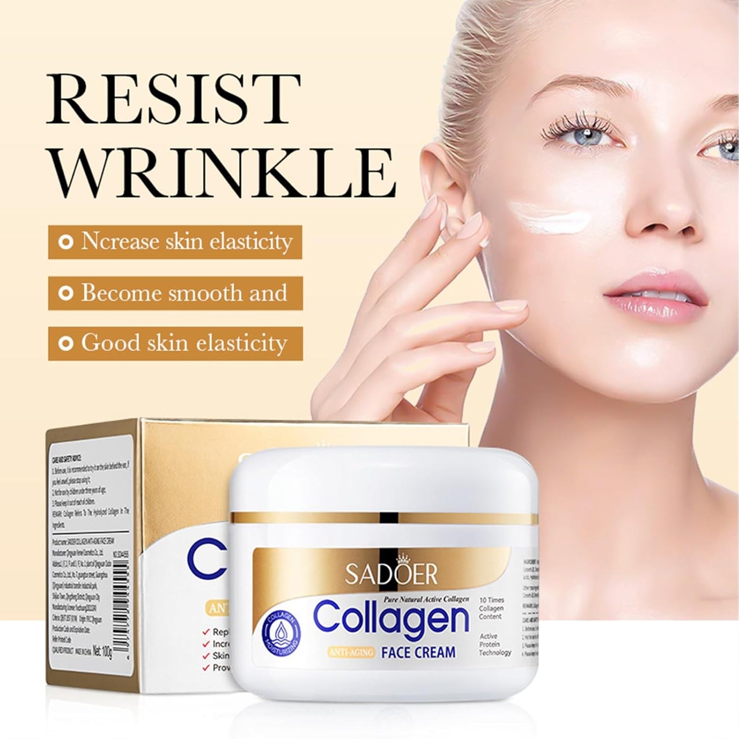 Collagen Face Cream, Collagen Facial Moisturizer, Collagen Firming Cream for Face, Reduce Fine Lines, Anti-Aging and Anti-Wrinkle, Moisturizing & Smooth,