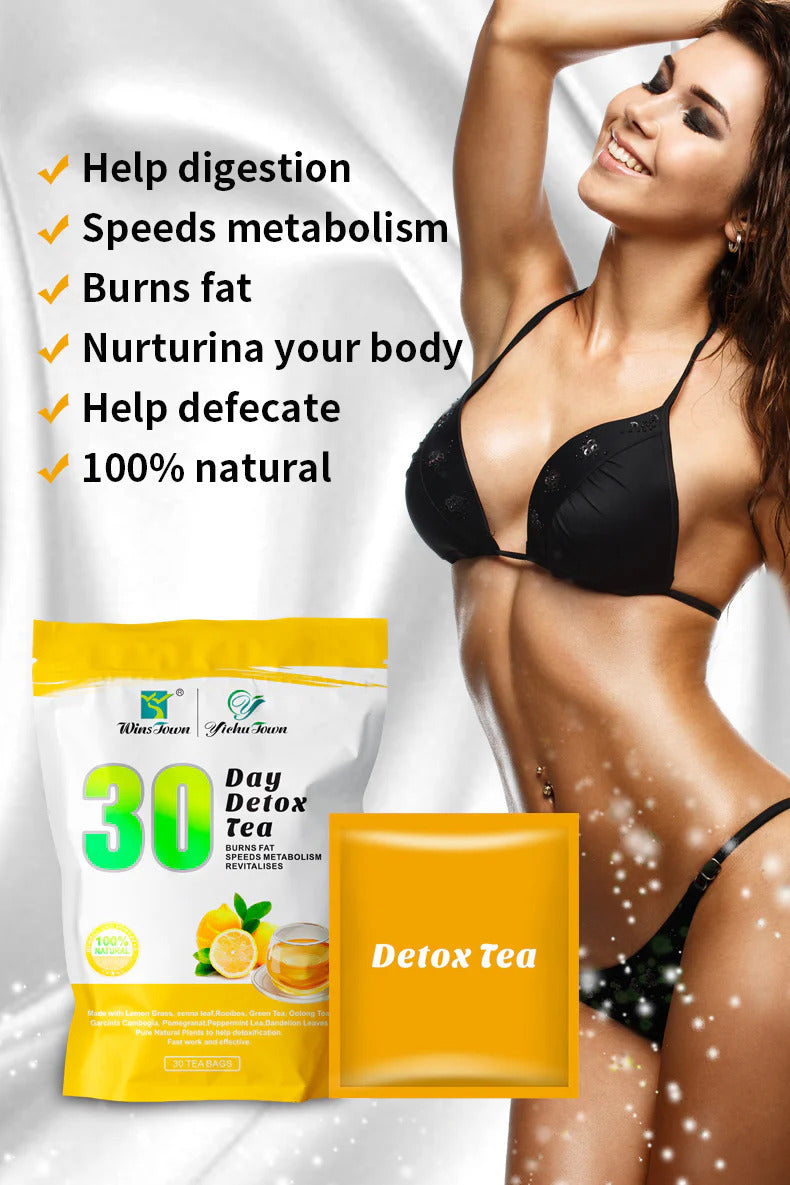 30 Day Detox Tea (Lemon Flavour) | Herbal Tea for Detoxification, Belly Fat, and Body Metabolism
