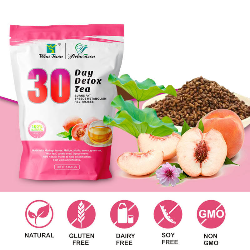 30 Day Detox Tea (Peach Flavour) | Herbal Tea for Detoxification, Belly Fat, and Body Metabolism