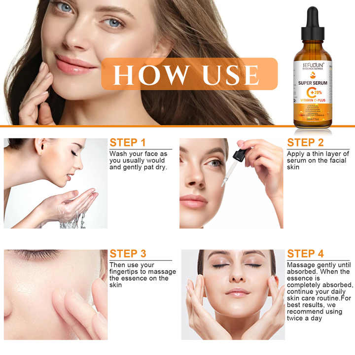 Super Vitamin C Face Serum with Niacinamide, Hyaluronic Acid, Anti Aging Serum