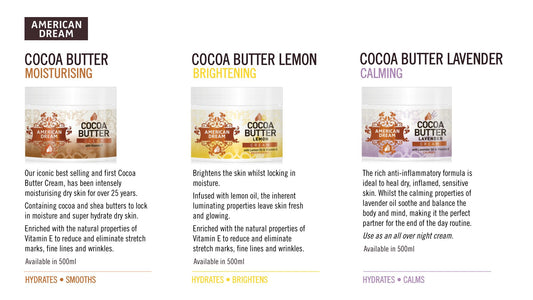 Experience the Luxurious Softness of American Dream Cocoa Butter Creams