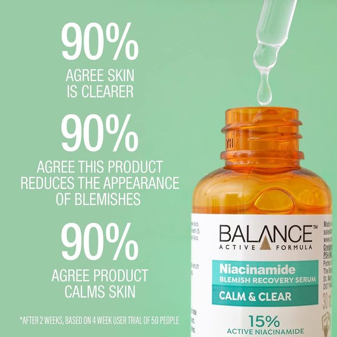Balance Active Formula 15% Niacinamide Blemish Recovery Serum (30ml) - Calm & Clear