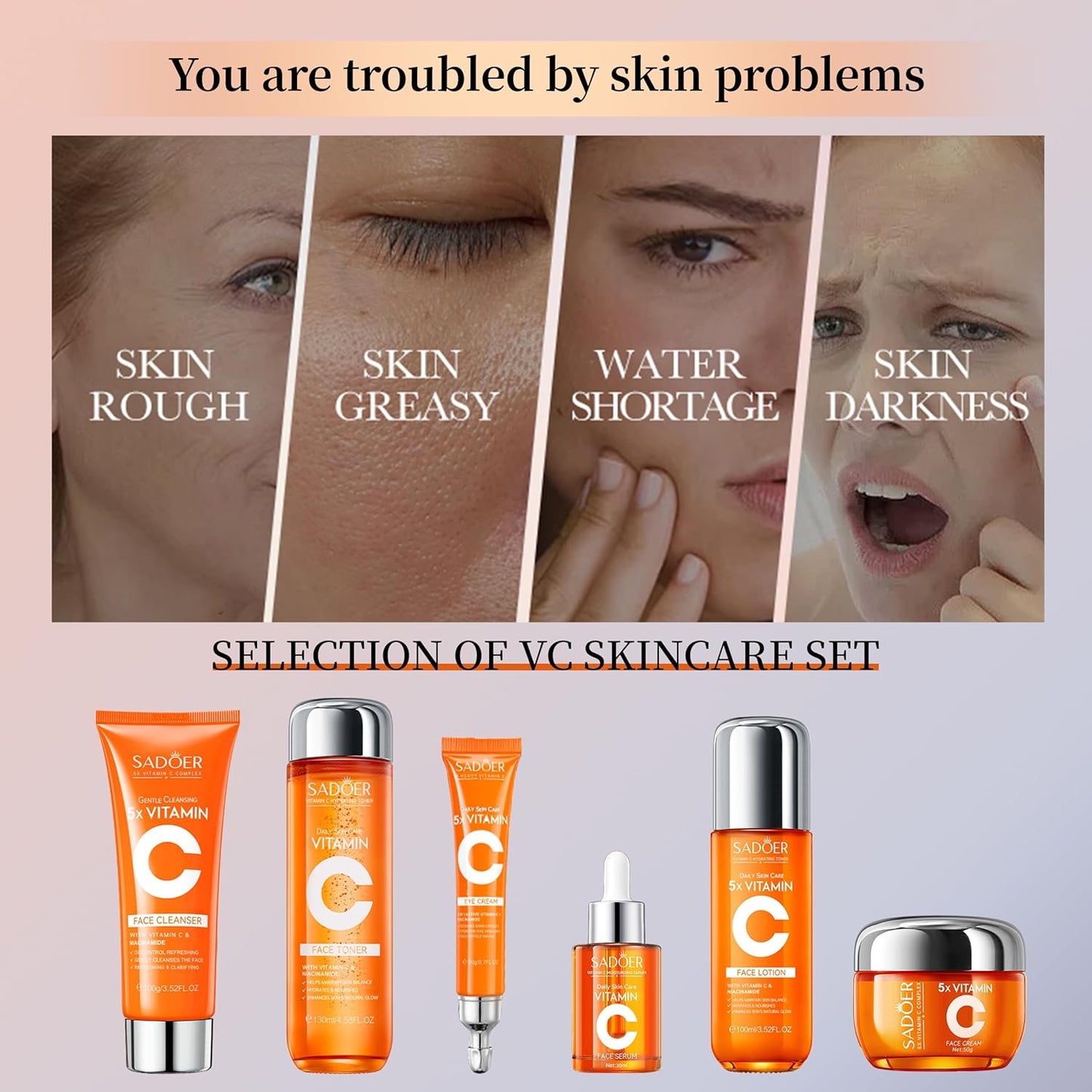 5X VITAMIC C Face Skincare Set – 6 in 1 Complete Anti-Aging Kit