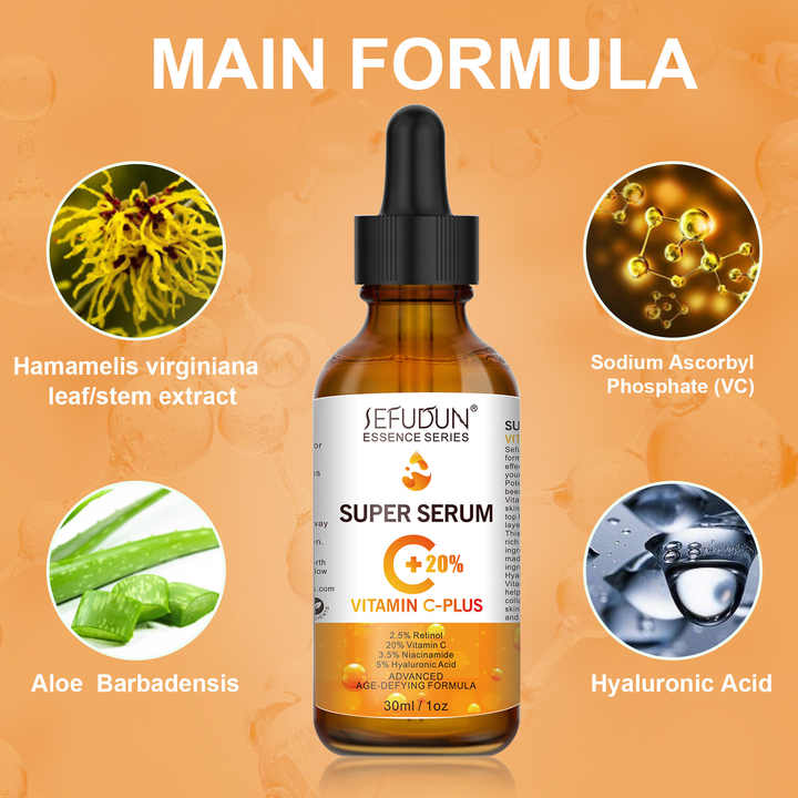 Super Vitamin C Face Serum with Niacinamide, Hyaluronic Acid, Anti Aging Serum
