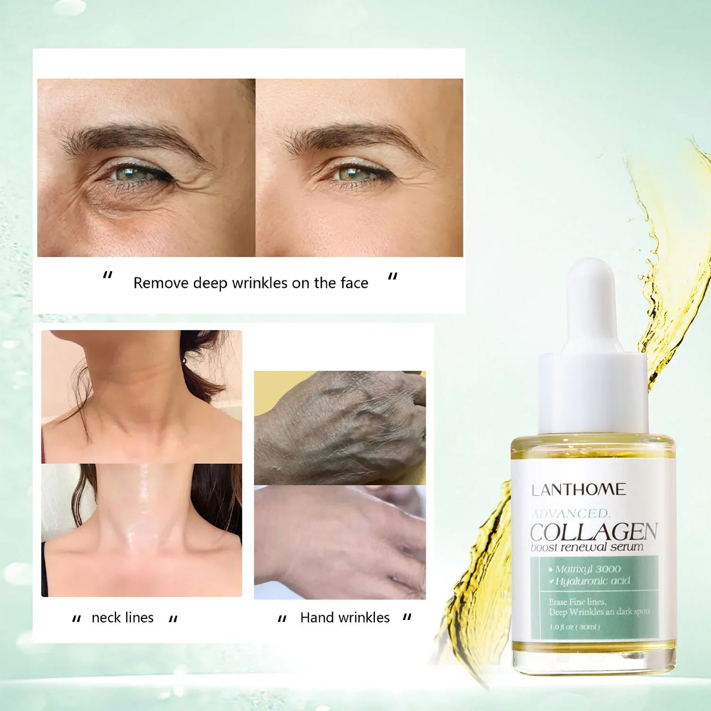Advanced Collagen Boost  Anti-Aging, Anti-Wrinkle Renewal Serum: Revive & Renew, Ageless Radiance