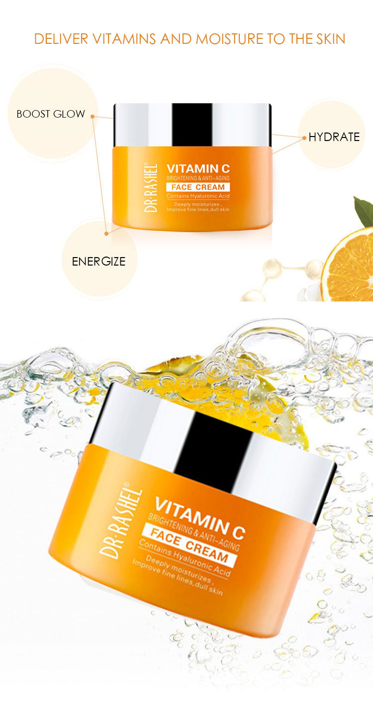 Dr. Rashel 5-in-1 Vitamin C Skincare Set: Cleanser, Toner, Serum, Cream, Eye Serum - Radiant Skin Essentials!"