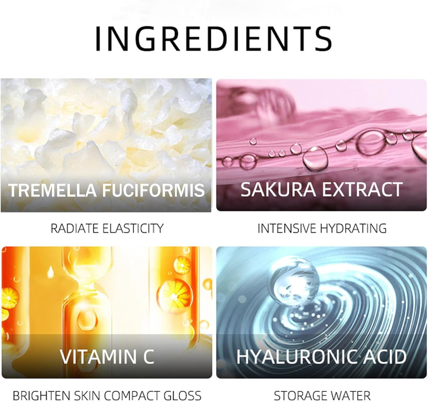 Sakura Collagen Serum Rejuvenating Firming Smoothing Facial Serum for Fine Lines, Dark Spots, Dry Skin Even Skin Tone 100ml