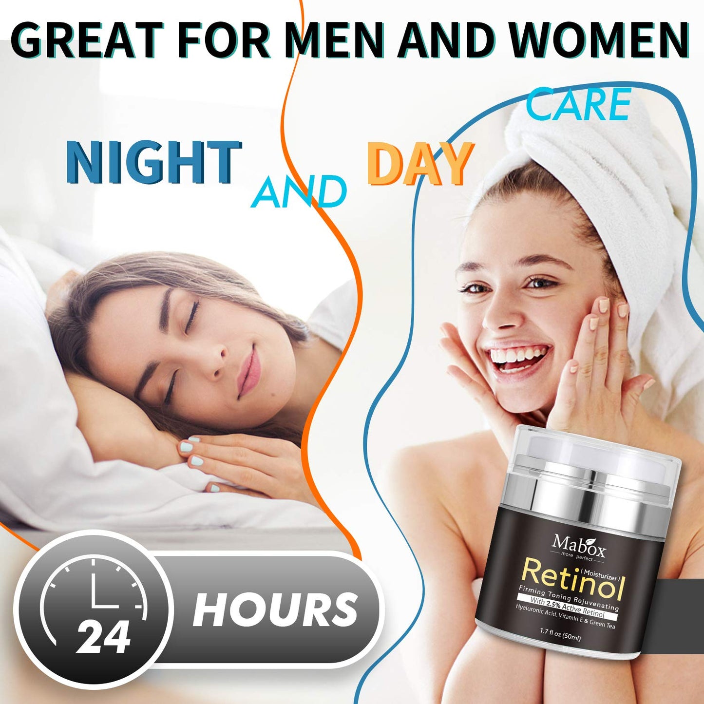 Mabox Retinol 2.5%,Hyaluronic Acid With Vitamin E Cream