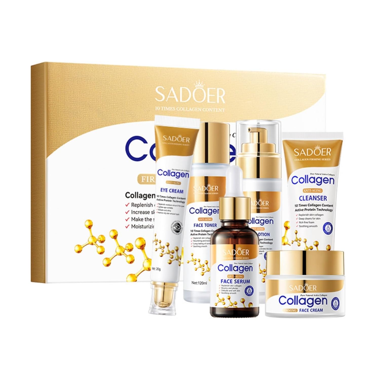 Collagen Face Skincare Set – 6 in 1 Complete Anti-Aging Kit