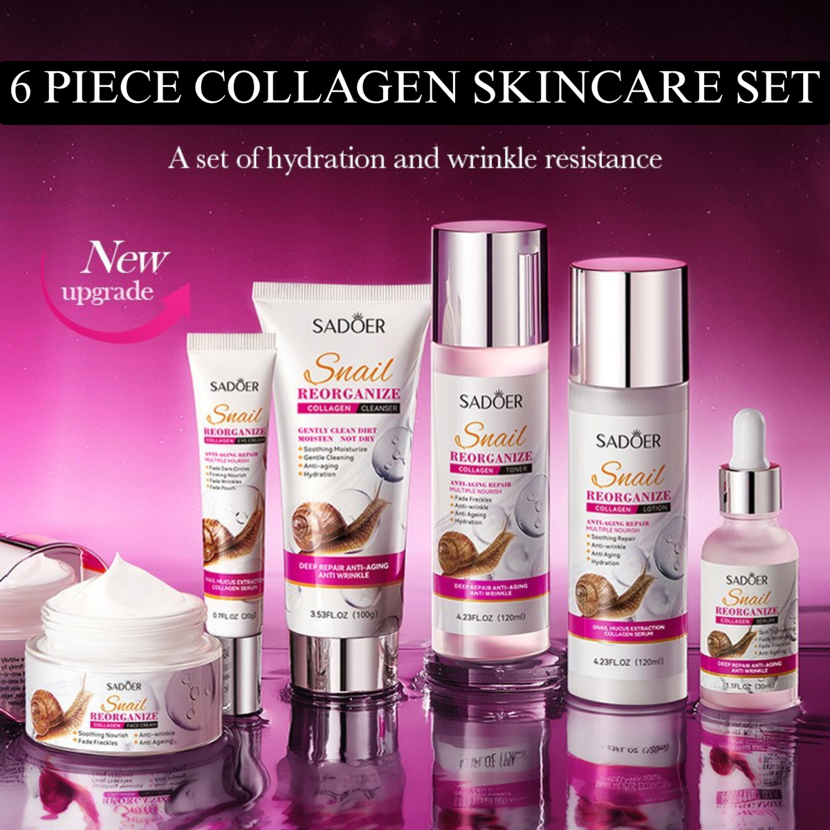 6-Piece Snail Collagen Set  - Complete Anti-Aging Routine