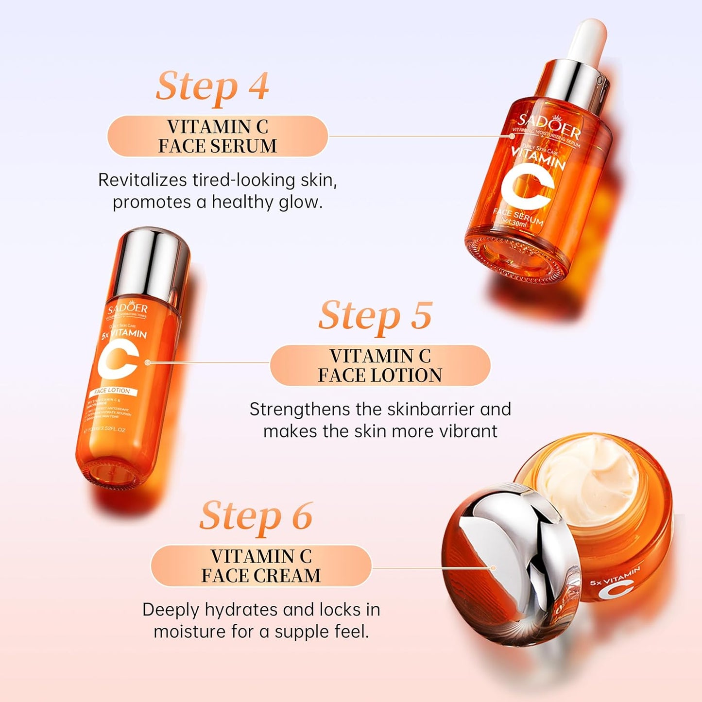 5X VITAMIC C Face Skincare Set – 6 in 1 Complete Anti-Aging Kit