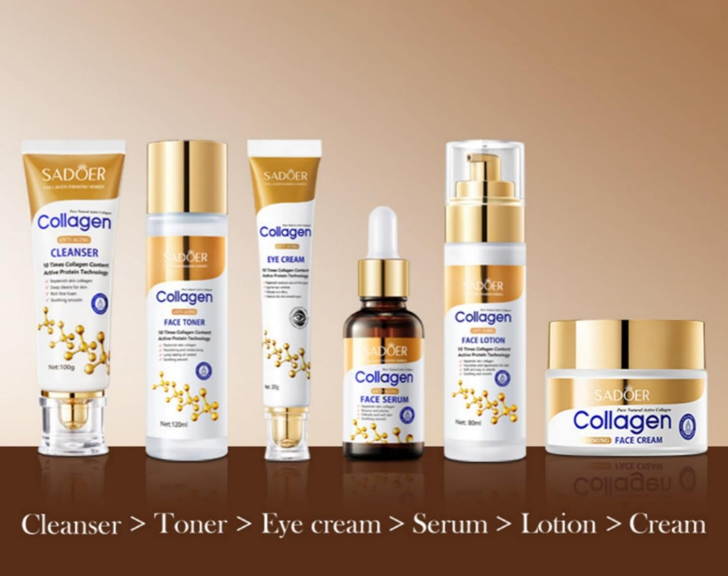 6 Pieces Collagen Skincare Combo