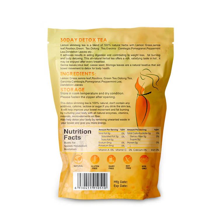 30 Day Detox Tea (Lemon Flavour) | Herbal Tea for Detoxification, Belly Fat, and Body Metabolism