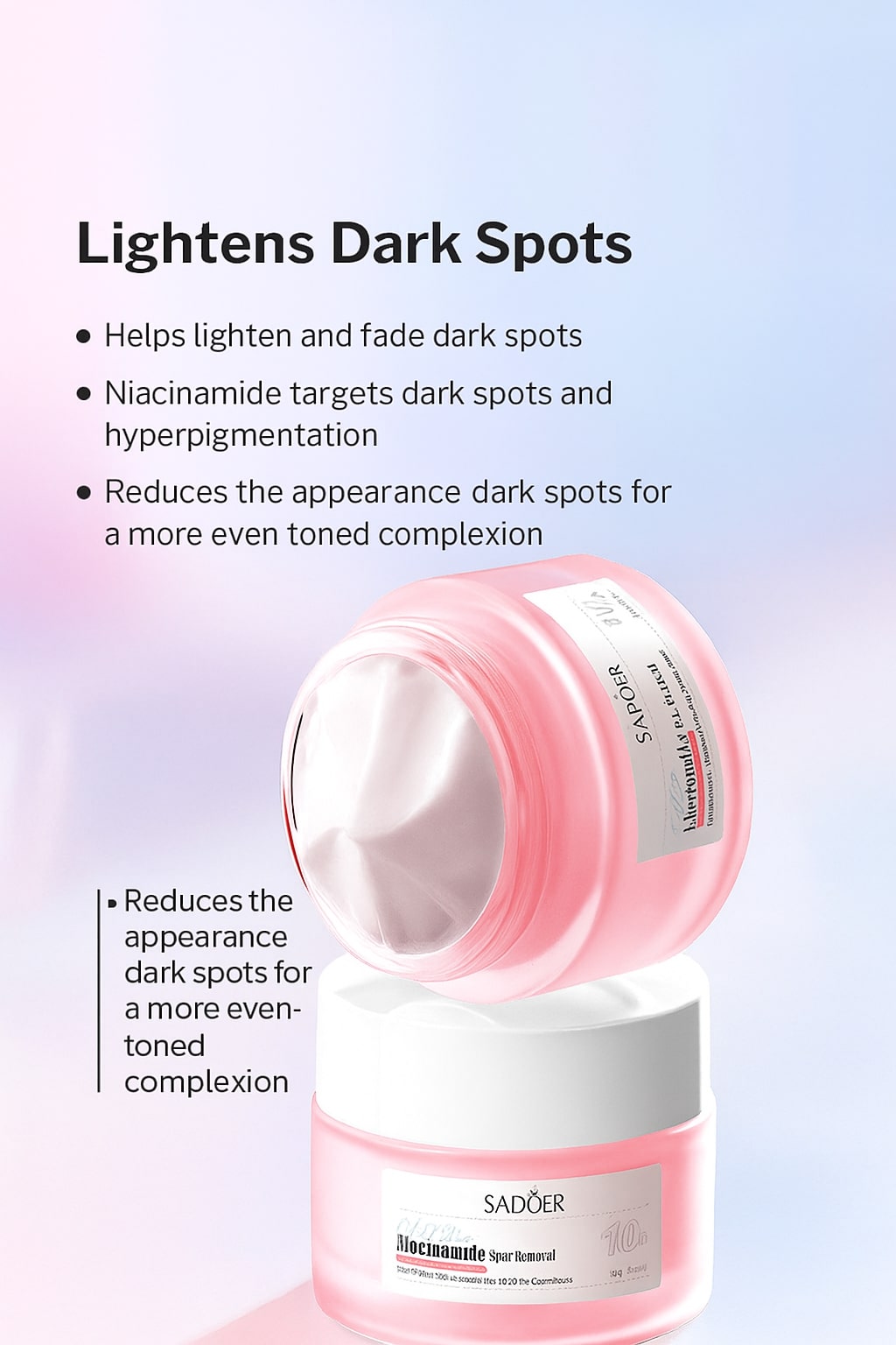 Niacinamide Spot Removal Face Cream with Tranexamic Acid, 5X Ceramides, and Alpha Arbutin