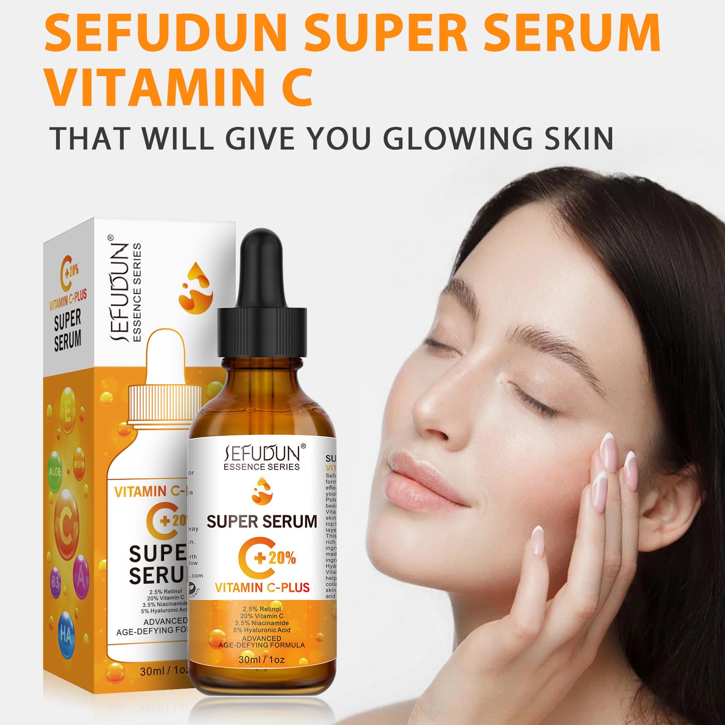 Super Vitamin C Face Serum with Niacinamide, Hyaluronic Acid, Anti Aging Serum