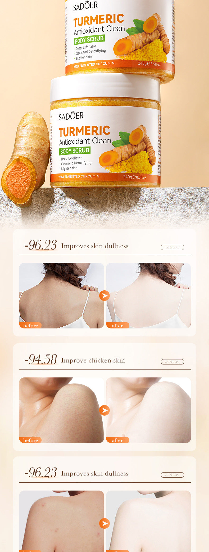 Organic Turmeric Antioxidant Exfoliating Anti Wrinkle Scrub