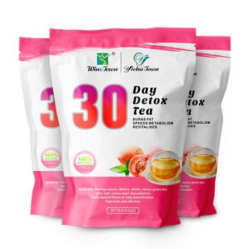 30 Day Detox Tea (Peach Flavour) | Herbal Tea for Detoxification, Belly Fat, and Body Metabolism