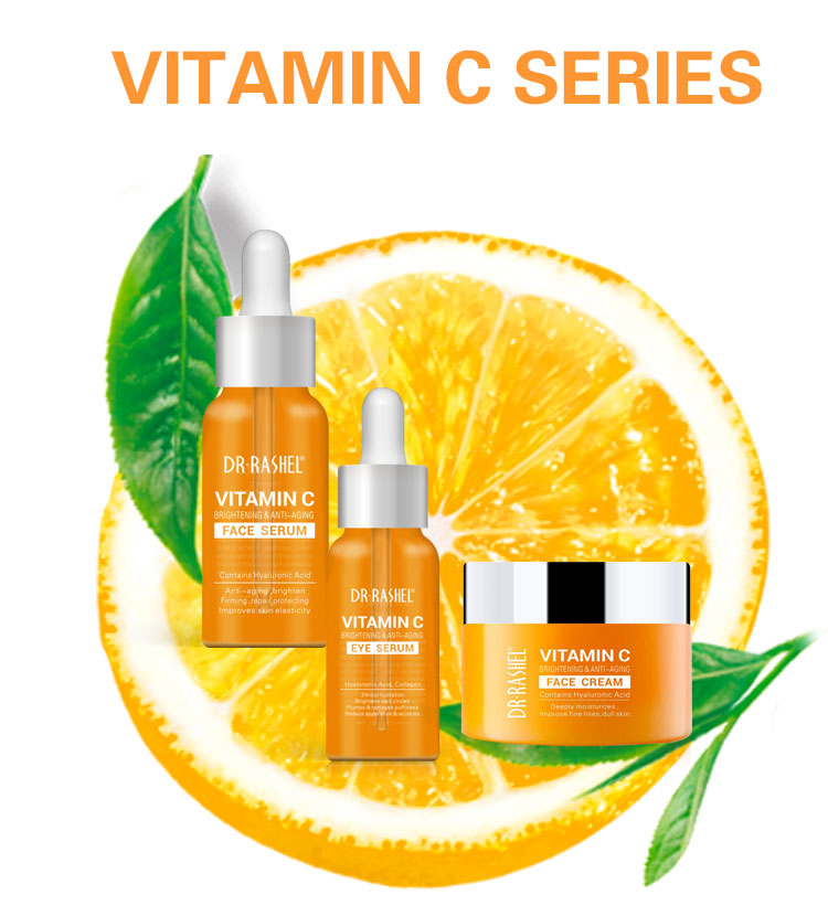 Dr. Rashel 5-in-1 Vitamin C Skincare Set: Cleanser, Toner, Serum, Cream, Eye Serum - Radiant Skin Essentials!"