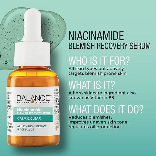 Balance Active Formula 15% Niacinamide Blemish Recovery Serum (30ml) - Calm & Clear
