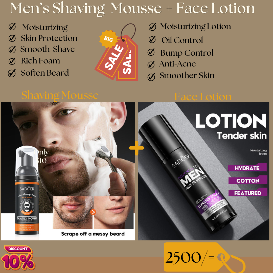 Silky Smooth Shaving Mousse Plus Face Lotion : Elevate Your Shave Game!