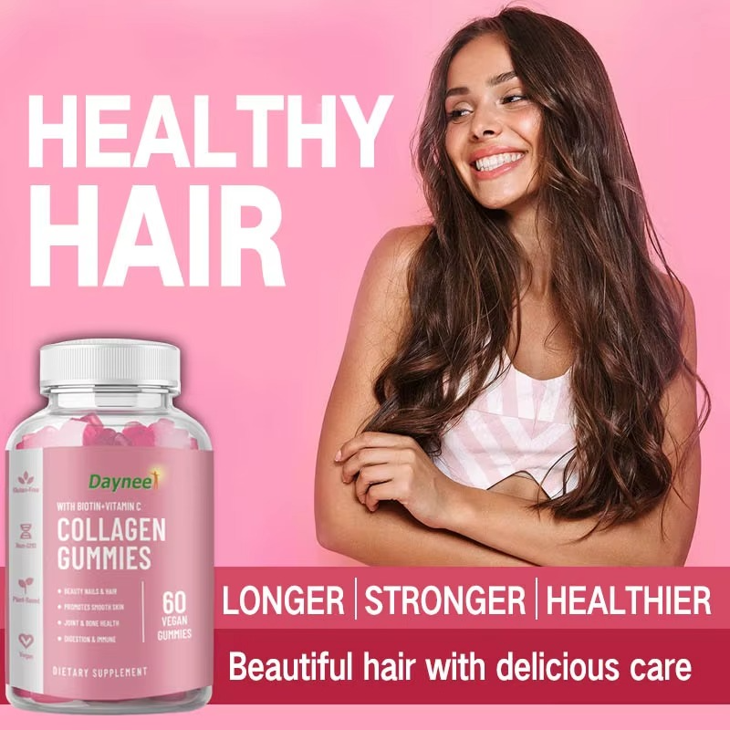 Collagen Gummies with Biotin & Vitamin C – Boost Hair, Skin & Nail Health Naturally