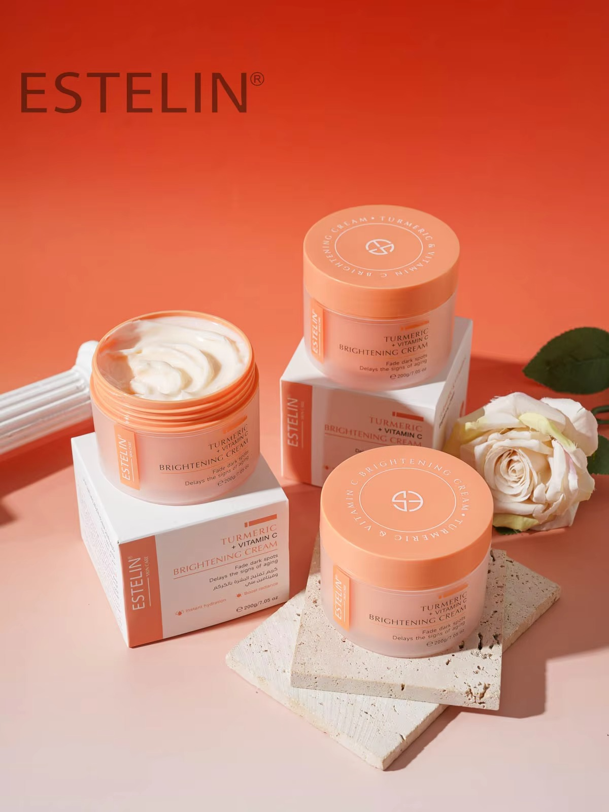 Turmeric + Vitamin C Face Cream  Brightening • Even Tone • Natural Glow. Dark Spots Corrector